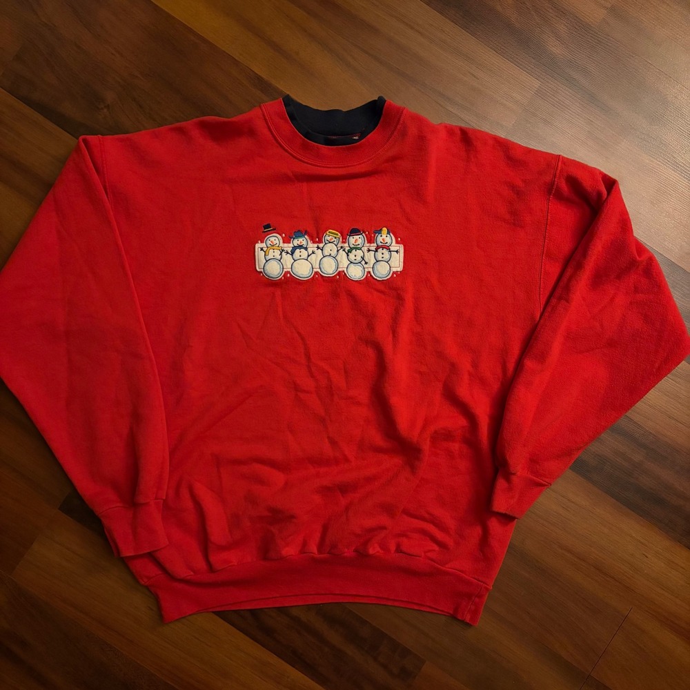 Save the‎ Children Snowman Heaven Sweatshirt Red Childrens Size Large 1999